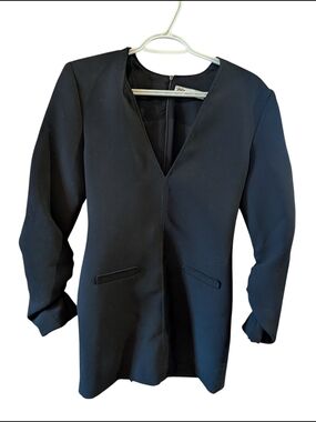 Zara Black V-Neck Dress Blazer